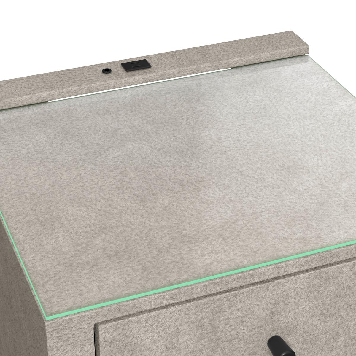 Noćni Ormarić Elysia - prirodne boje, Trend, staklo/drvni materijal (48/68/45,5cm) - Premium Living