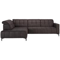 Ecksofa Panama Links Anthrazit - Anthrazit/Schwarz, KONVENTIONELL, Textil/Metall (216/304cm) - Premium Living