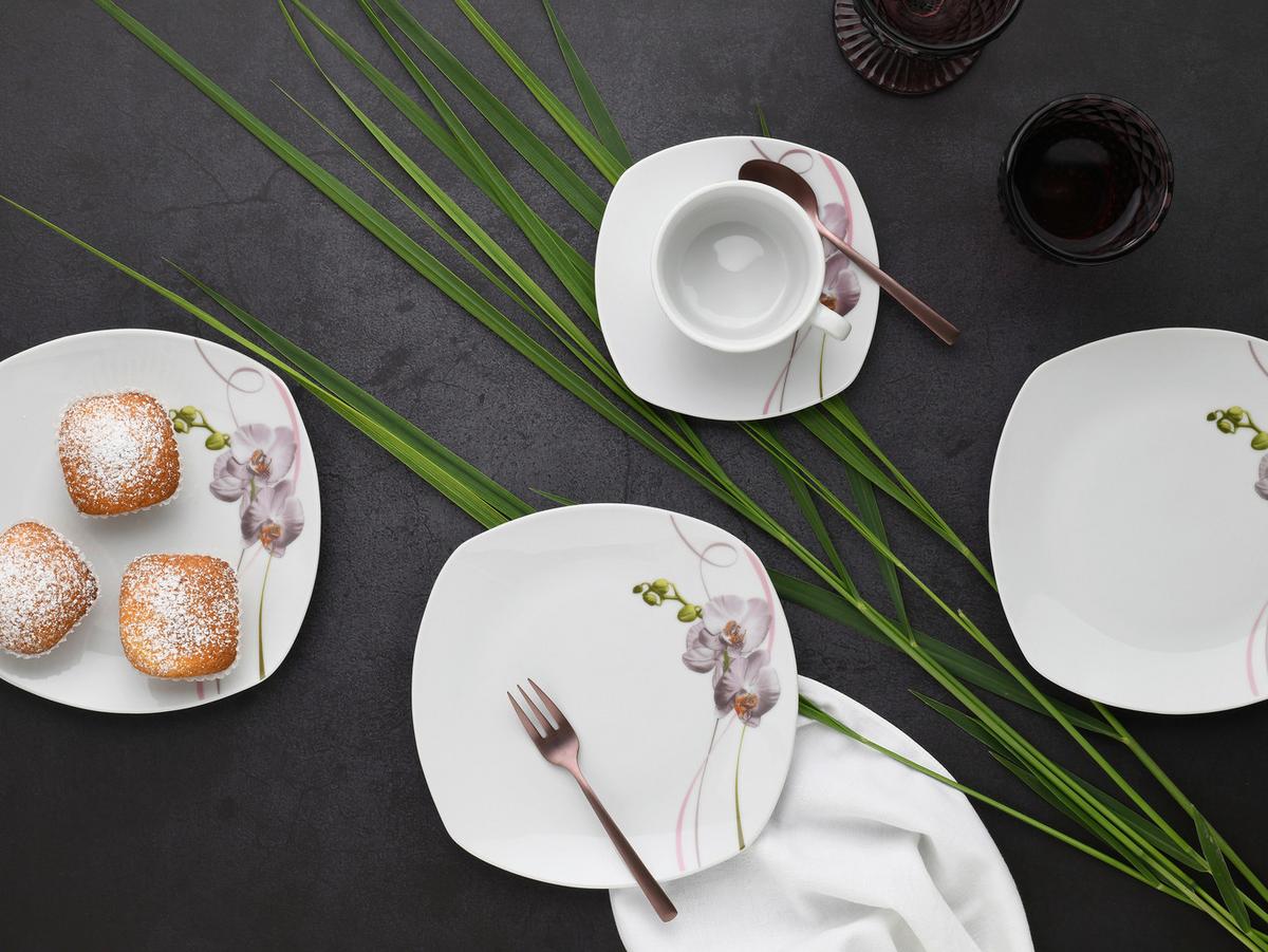 Kavni Servis Square Orchidee, 18-Delni - večbarvno, Trend, keramika - Creatable