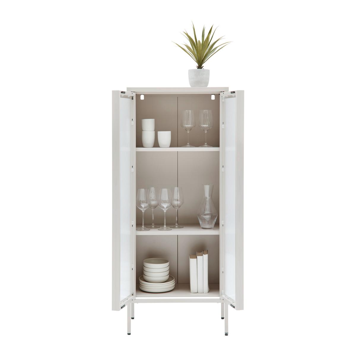 Vitrine Floyd Beige/Transparent - Transparent/Beige, MODERN, Glas/Metall (60/145/35cm) - Mömax