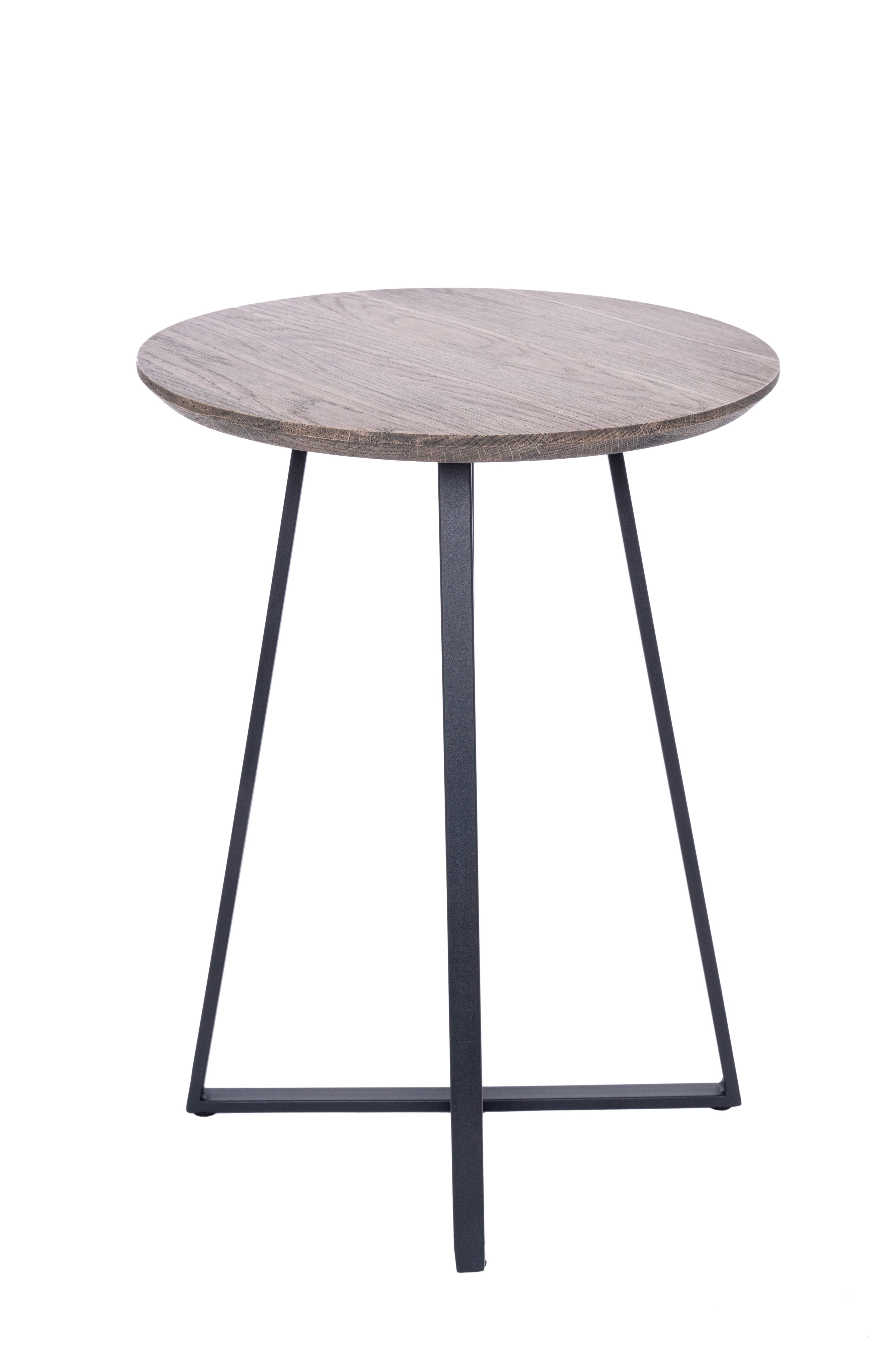 Beistelltisch B154417-38 Justus - Eiche dunkel/Schwarz, Natur, Holz/Metall (40/55cm) - Globo