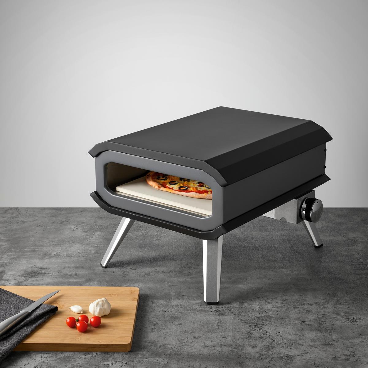 Pizzaofen Gas Schwarz ca. 40x30x46cm - Schwarz, KONVENTIONELL, Keramik/Kunststoff (40/30/46cm) - Mömax