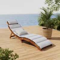 Gartenliege Natalie Beige - Beige, Natur, Holz/Textil (180/54/62cm) - Mömax