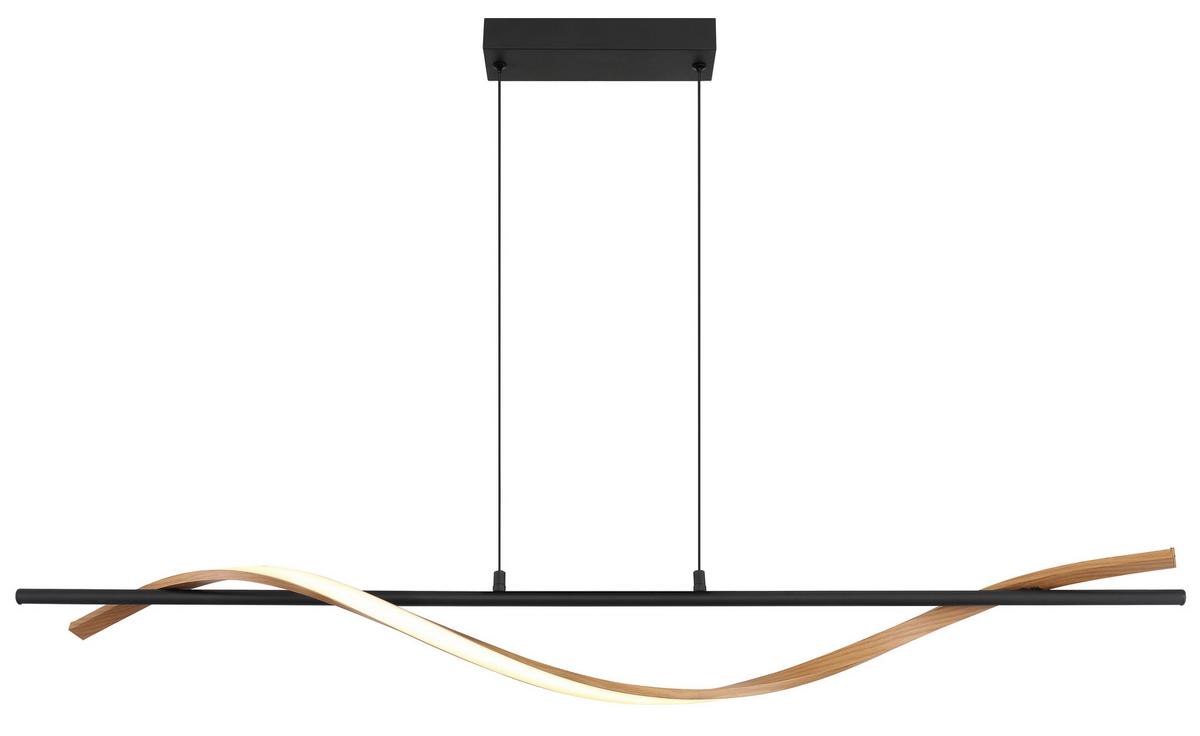 Led Svjetiljka Stropna 67354h Watkins - bijela/smeđa, Design, metal/plastika (115/14/120cm) - Globo