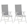 Gartenstuhl 2er-Set Break ca. 55x108 cm Grau/Weiß - Weiß/Grau, KONVENTIONELL, Textil/Metall (55/108/62cm) - Gardenson
