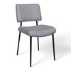 Stol Elia, Siva, Rebrasti Žamet - siva/črna, Moderno, kovina/tekstil (56/85/47cm) - Bessagi Home