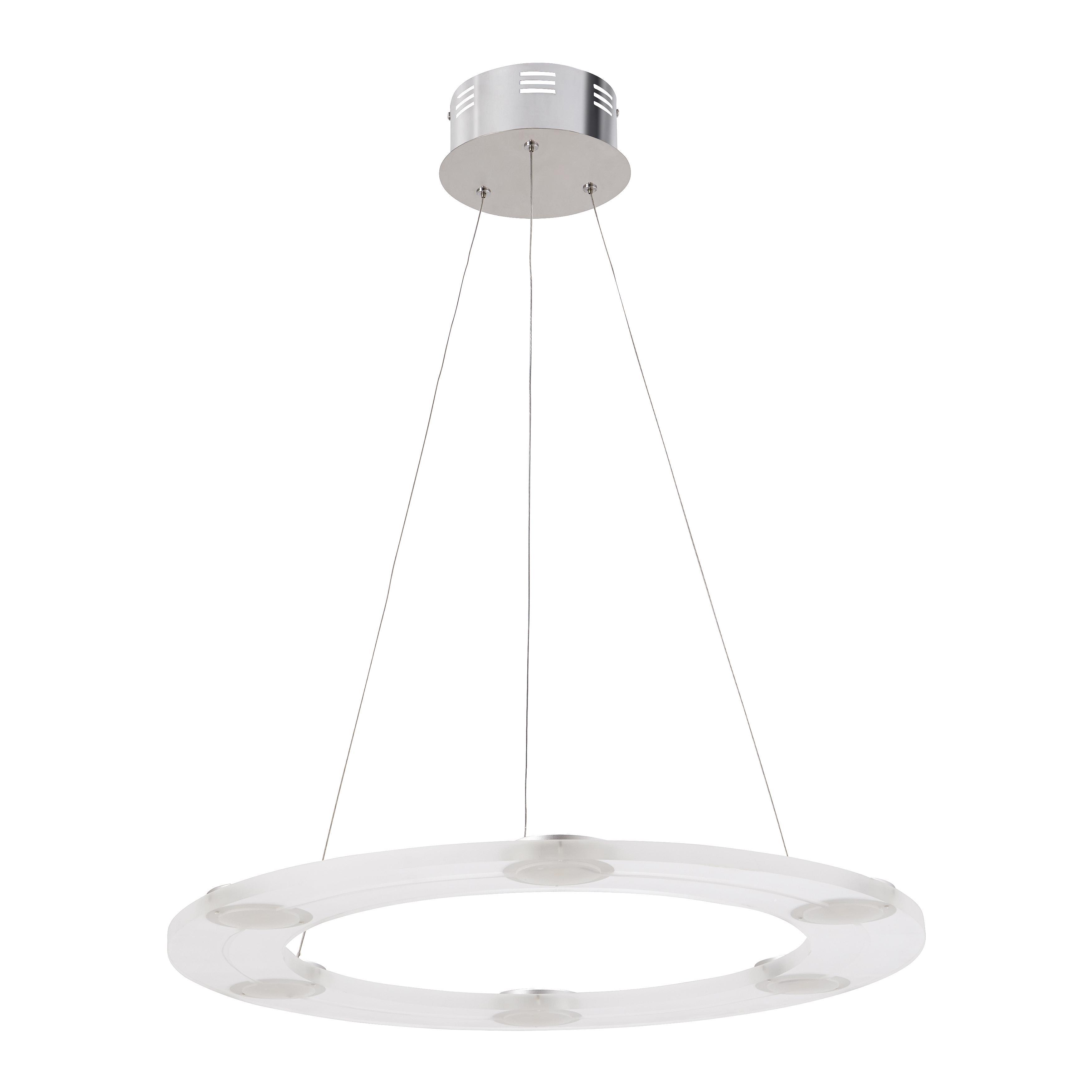 LED-Hängeleuchte max. 60 Watt 'Luis' - Chromfarben, Kunststoff/Metall (60/60/120cm) - Bessagi Home