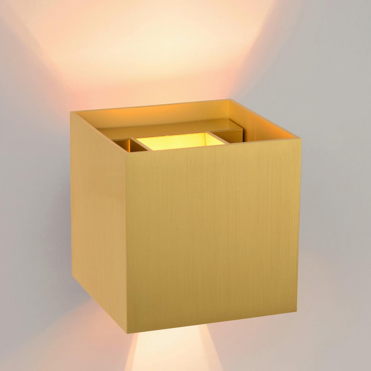 Led-wandleuchte 09217/04/02 Xio - Goldfarben, Design, Metall (9.7/9.7/9.7cm) - Lucide