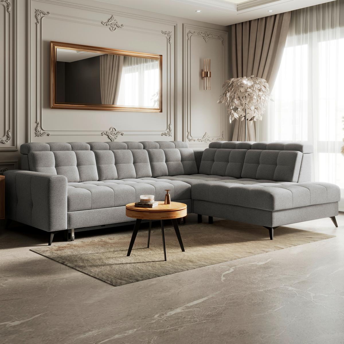 Coltar BARLETTA - gri deschis, Romantik / Landhaus, textil (289/228cm) - Luca Bessoni