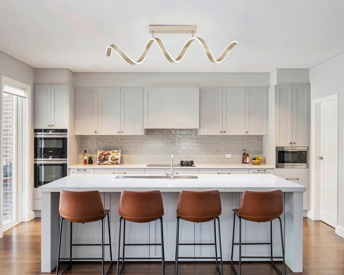 Stropna Led-svetilka Chamo - barve šampanjca, Moderno, kovina/umetna masa (90/18/27cm) - Mömax