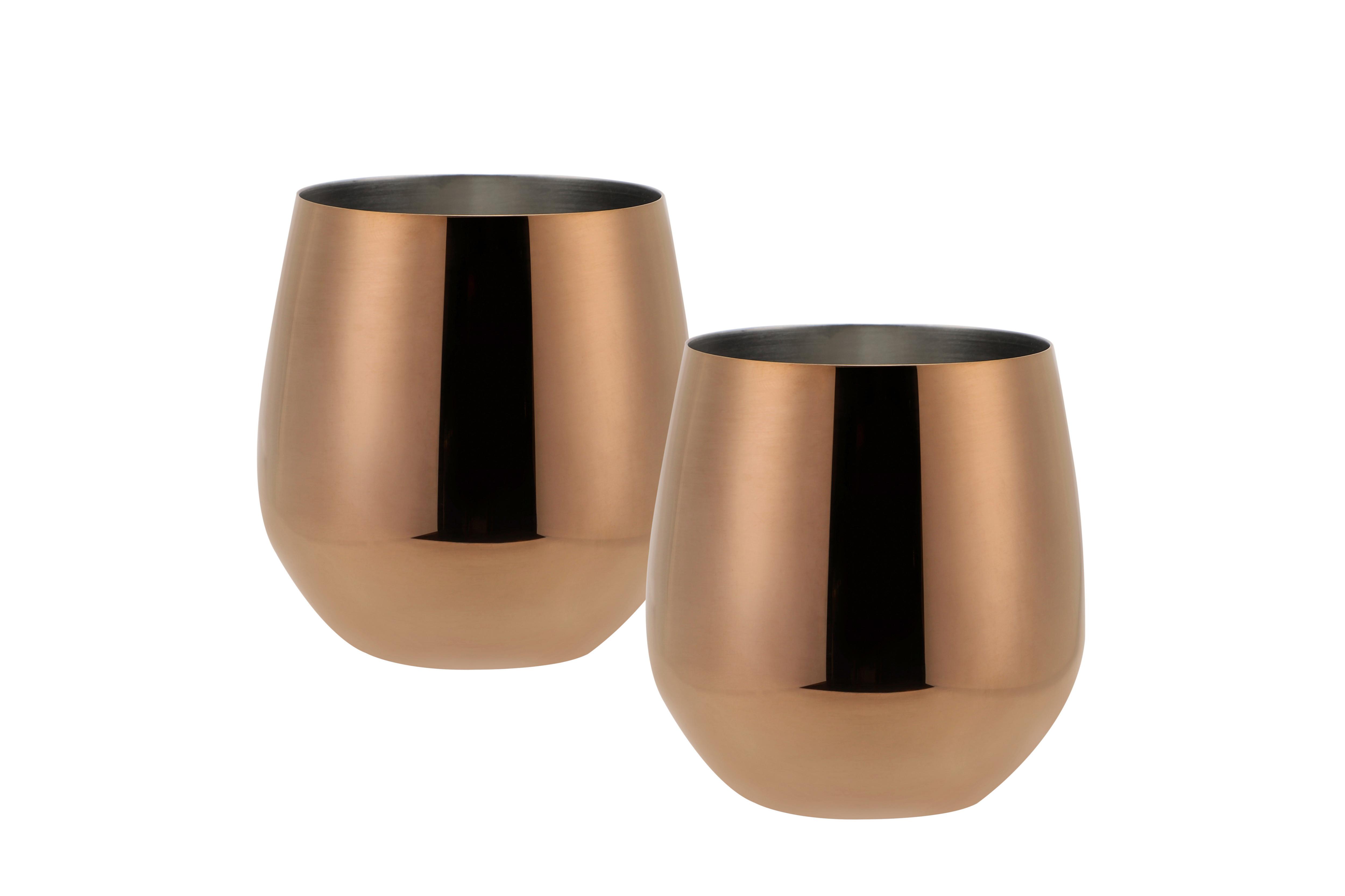 Kozarec Za Vino Wine, 2 Kos - barve bakra, Basics, kovina (7,5/7,5/9,6cm) - Echtwerk