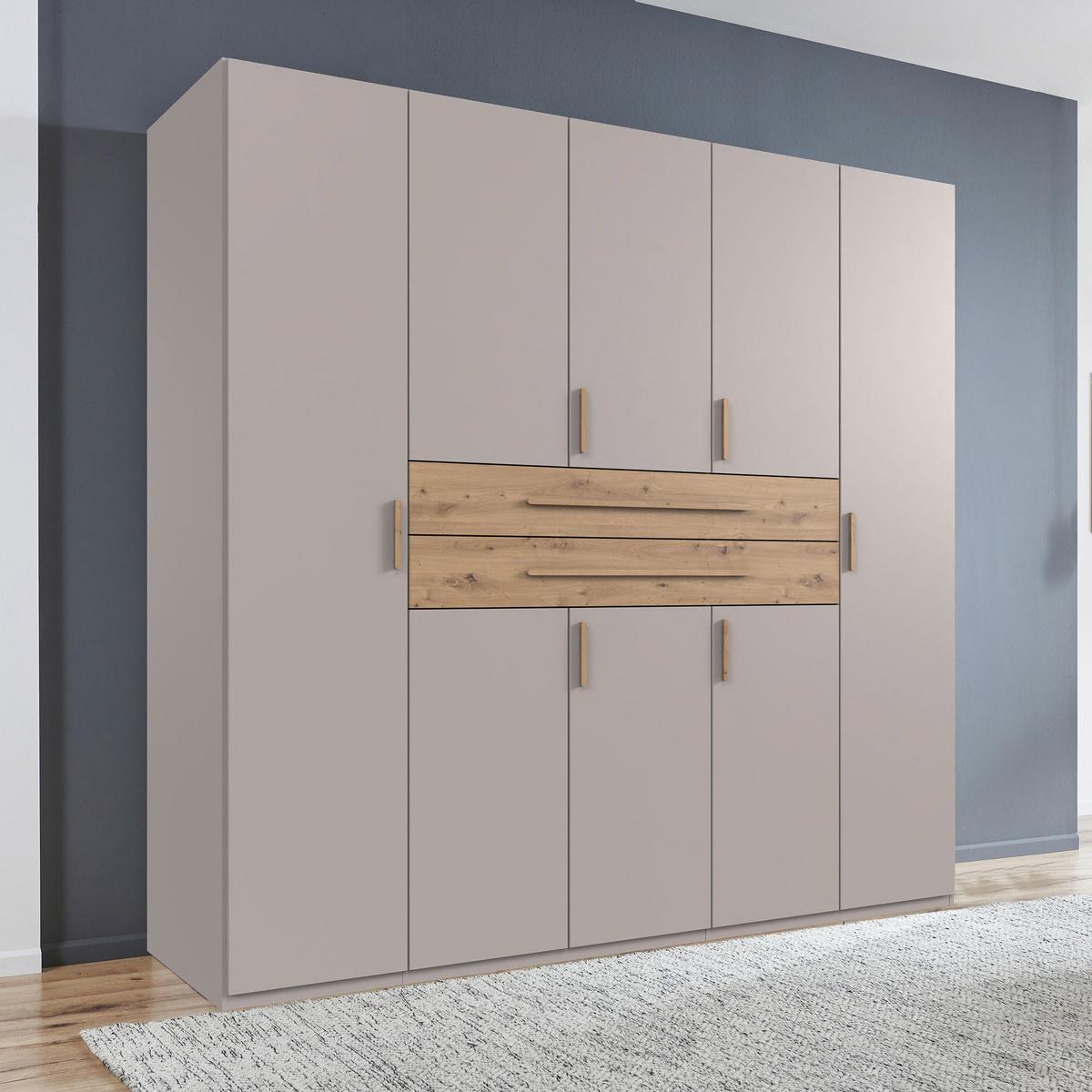 Kleiderschrank Lumio Kaschmir/Eiche Artisan - Kaschmir/Eiche Artisan, Konventionell, Holzwerkstoff (225/208/65cm) - Modern Living