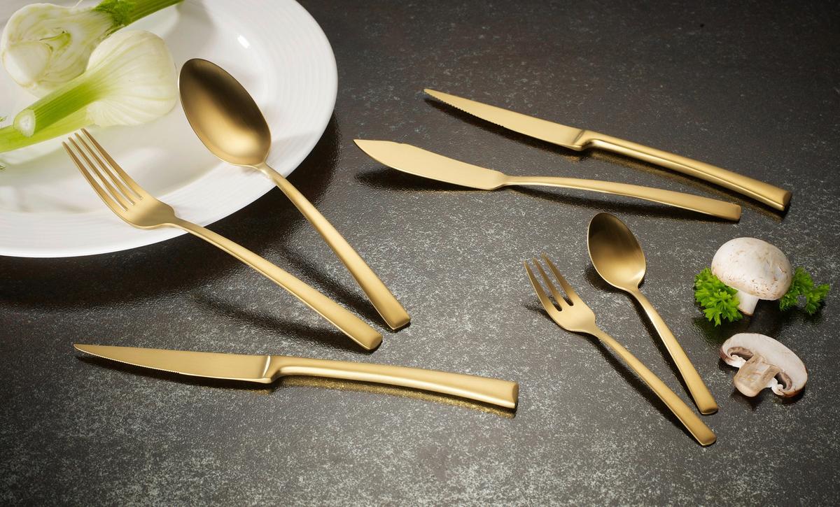Besteckset Avelino Goldfarben 42-teilig - Goldfarben, Trend, Metall - Echtwerk