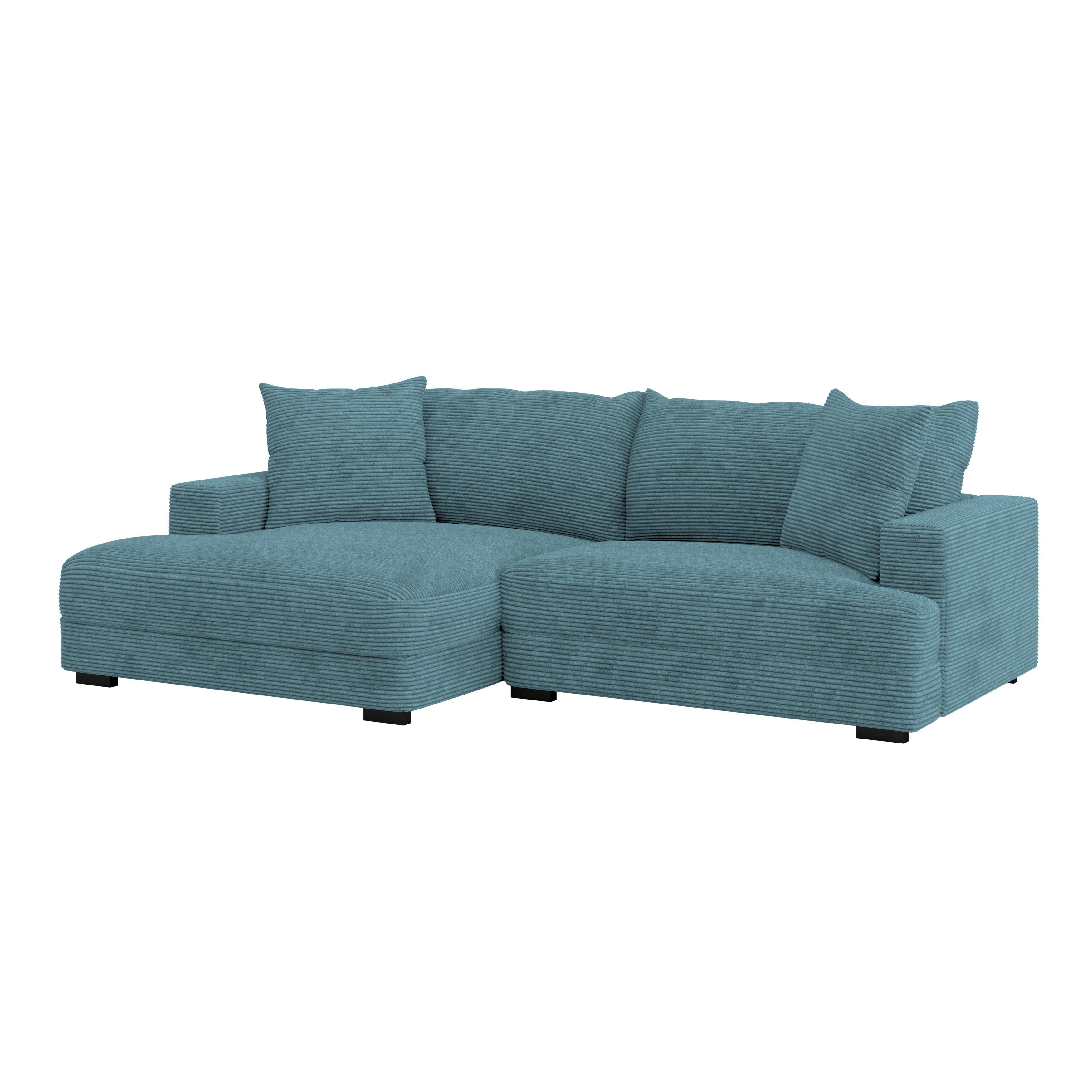 Coltar PELLE - turcoaz, Modern, textil (180/265cm)