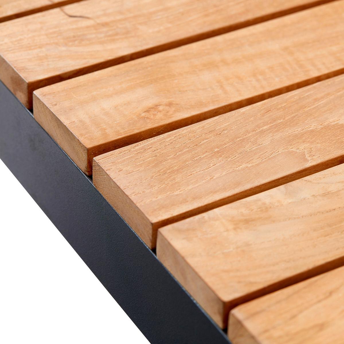 Gartentisch Mood Classic Anthrazit/Teak - Anthrazit/Teakfarben, Natur, Holz/Metall (209/100/74cm) - Gardenson