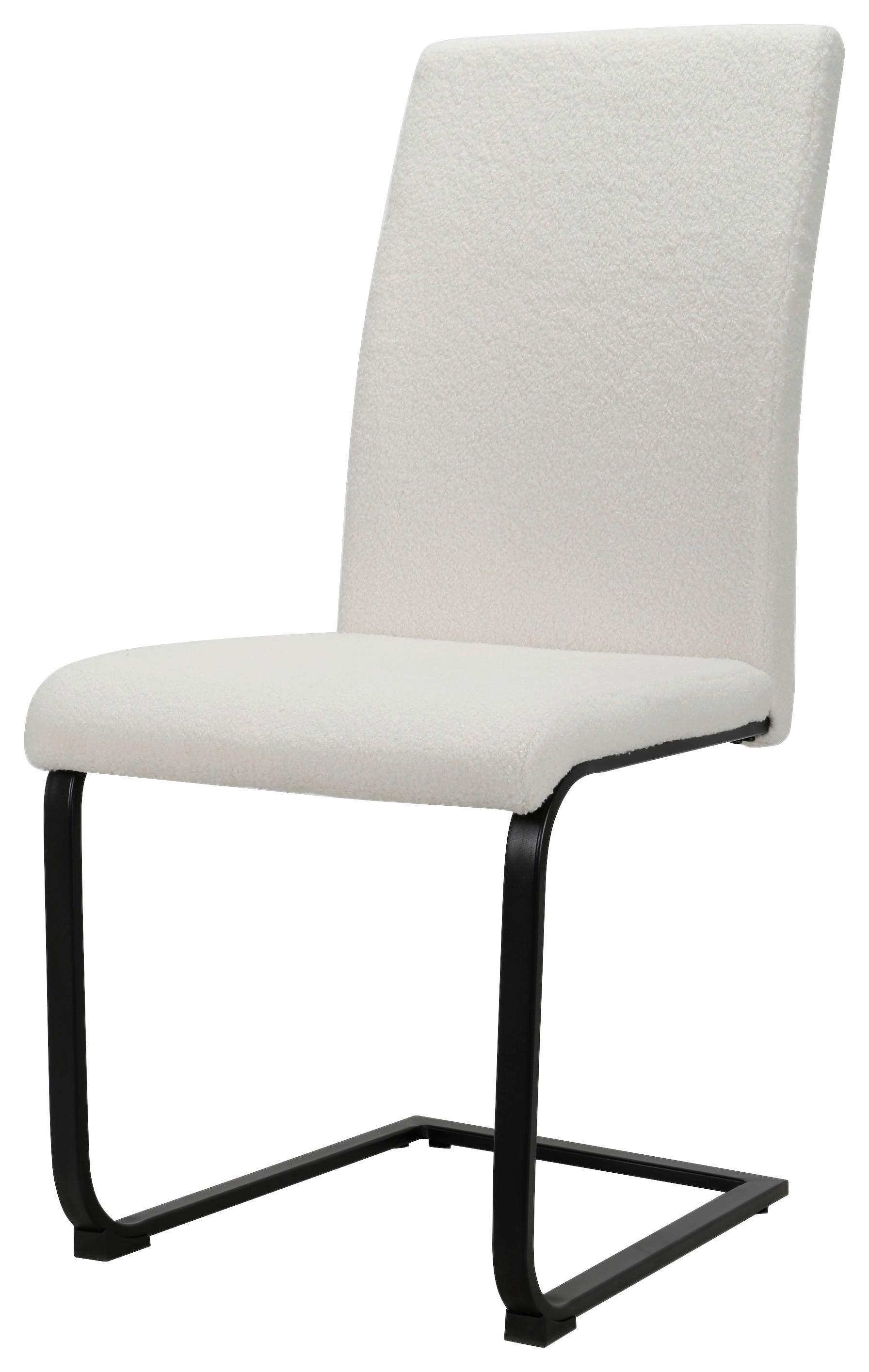 Nihajni Stol Teddy, Bela, Pliš - črna/bela, Moderno, kovina/tekstil (48/99/60cm)