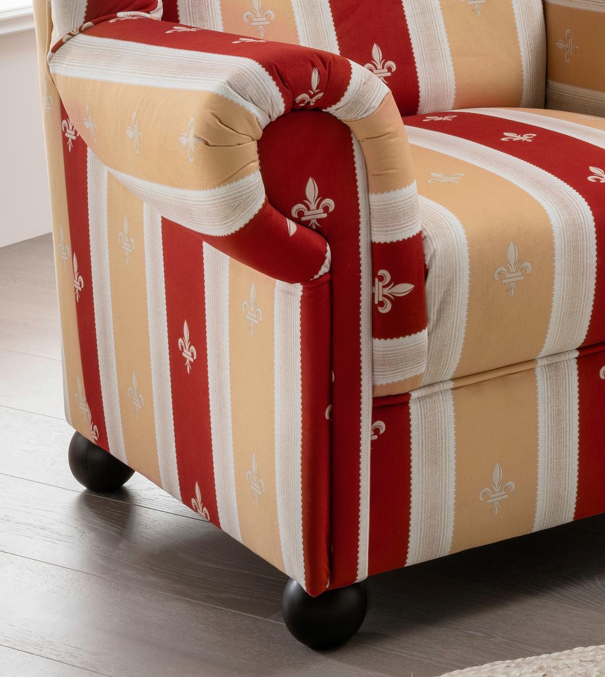 Sesselset Torello Rot Mikrofaser - Rot, KONVENTIONELL, Holz/Textil (92/102/145cm) - Livetastic