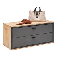 Garderobenbank Florenz Grau/Eiche Artisan - Schwarz/Eiche Artisan, MODERN, Holzwerkstoff/Kunststoff (94/44,9/37,3cm) - Premium Living