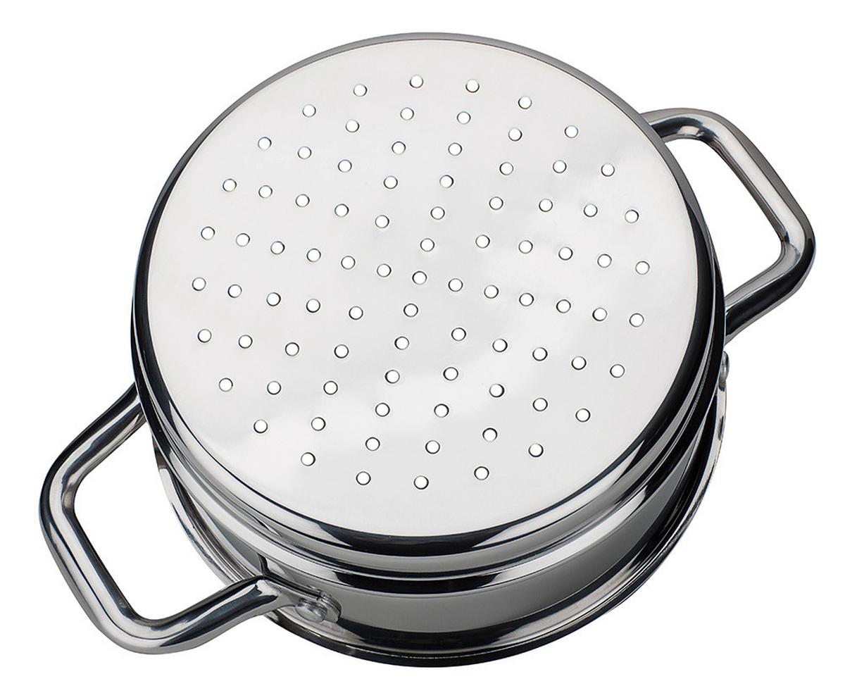 Set Posod Meran, 4-Delni - barve nerjavečega jekla/prozorno, Basics, kovina/steklo - GSW