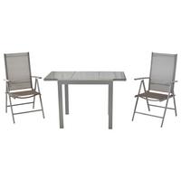 Vrtni Set Amalfi, 3-Delno, Rjava - srebrne barve/rjava, Moderno, kovina/umetna masa - Gardenson