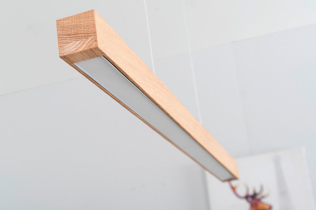 LAMPA WISZĄCA LED LU1509874FSC "SMAL" - kolor dębowy, Natur, drewno (100/6/110cm) - Dieter Knoll