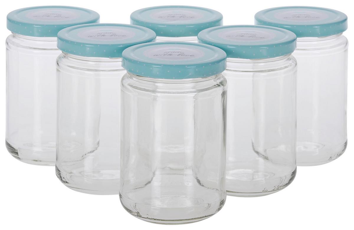 Befőttesüvegszett 6db/csomag Basic - áttetsző, Basics, Üveg/fém (7,2/11,3cm)