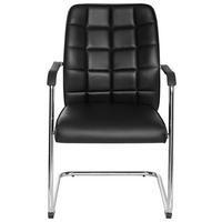 Besucherstuhl Flexo Schwarz ca. 55x94x43cm - Chromfarben/Schwarz, MODERN, Kunststoff/Textil (55/94/43cm) - MID.YOU