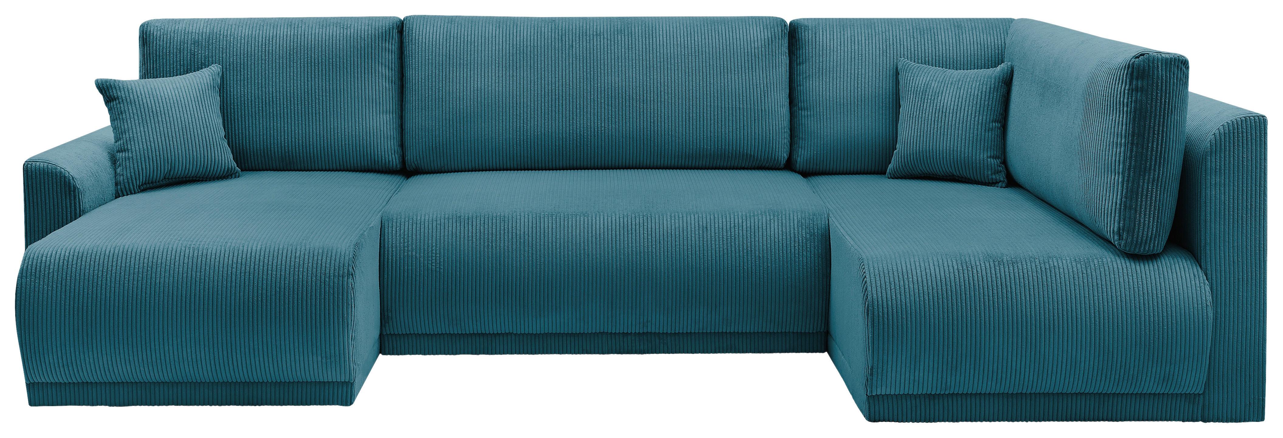 Coltar KIM U - turcoaz, Modern, lemn (146/313/160cm) - Modern Living