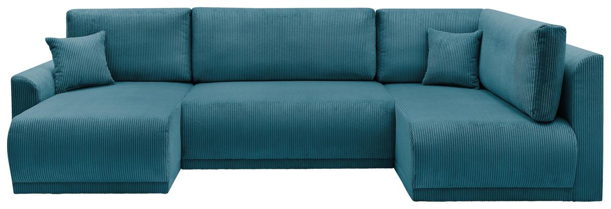 Coltar KIM U - turcoaz, Modern, lemn (146/313/160cm) - Modern Living