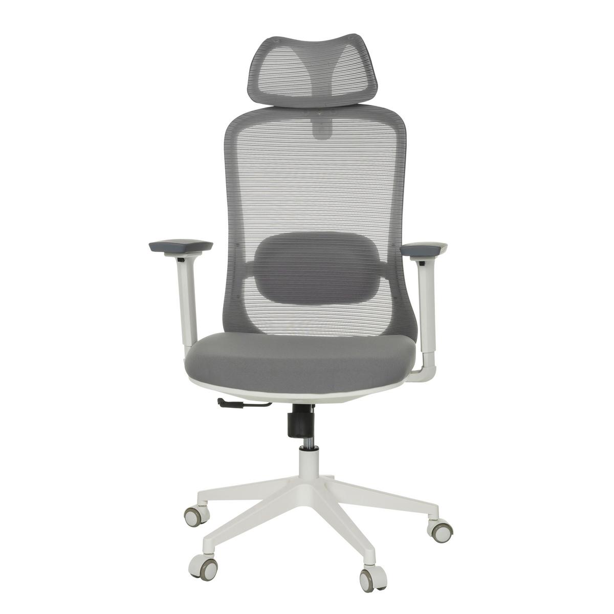 Pisarniški Stol Mikeo G, Siva - siva/bela, Moderno, umetna masa/tekstil (67/113 - 129/68cm) - MID.YOU