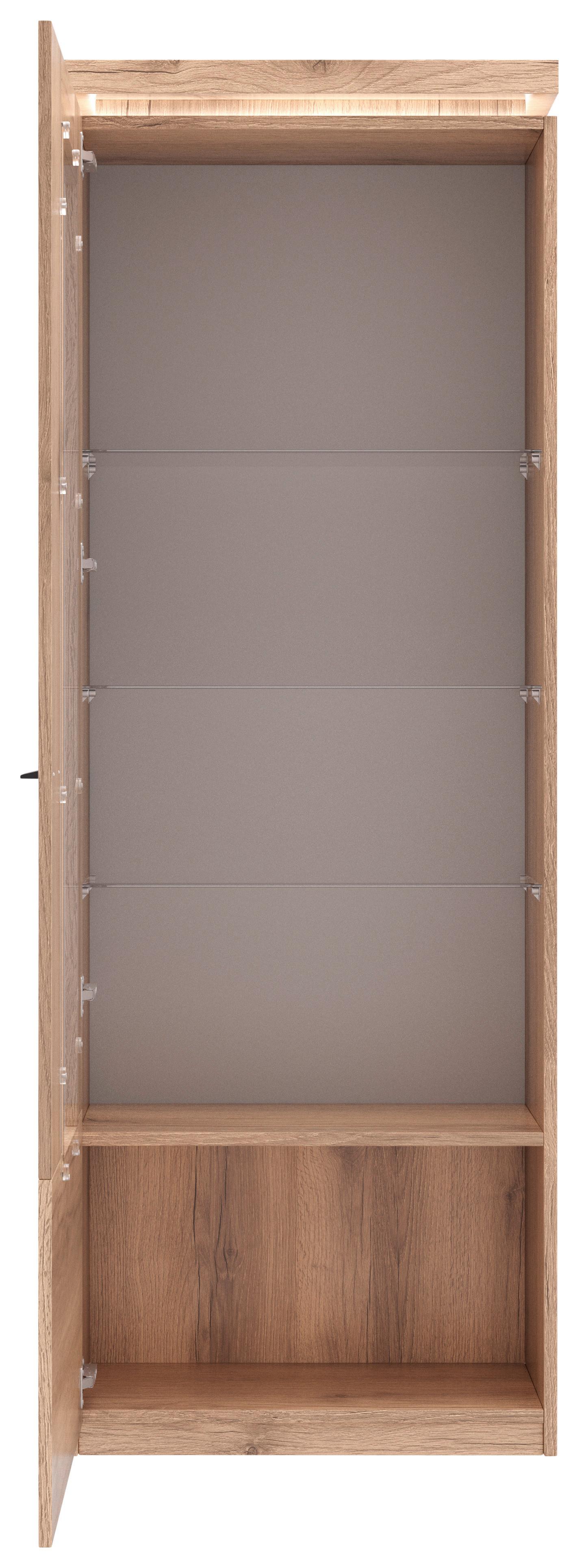 Vitrina Vancouver, Z Osvetlitvijo - barve hrasta/antracit, Moderno, kovina/steklo (70/198/38cm) - Mömax