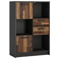 Regal Nubi - tamno siva/boje starog hrasta, Moderno, drvni materijal/plastika (87/128,7/42cm) - Modern Living