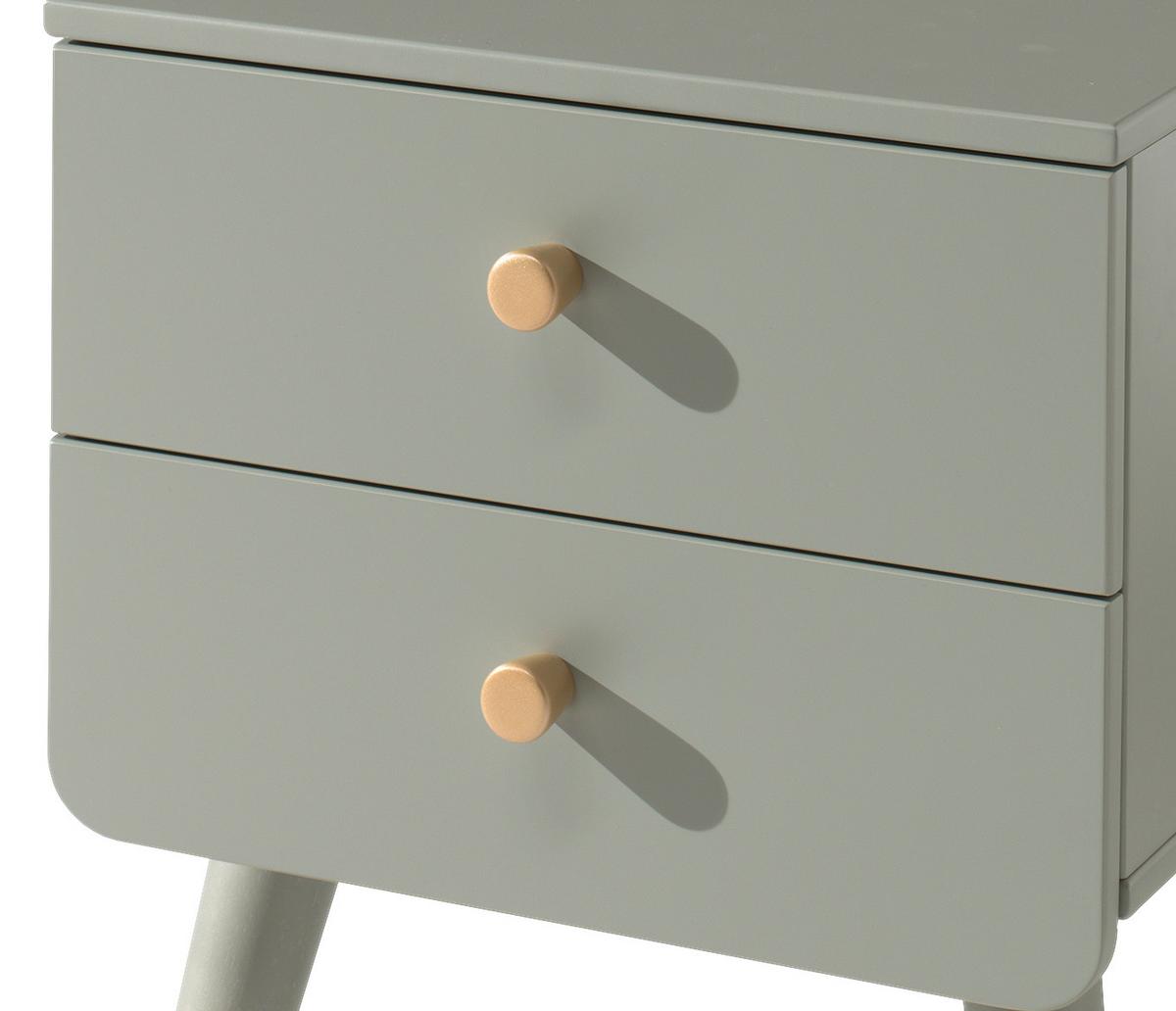 Kindernachtkästchen Olivgrün H: 45,2 cm Billy - Goldfarben/Olivgrün, KONVENTIONELL, Holzwerkstoff/Kunststoff (43/45,20/40cm) - MID.YOU