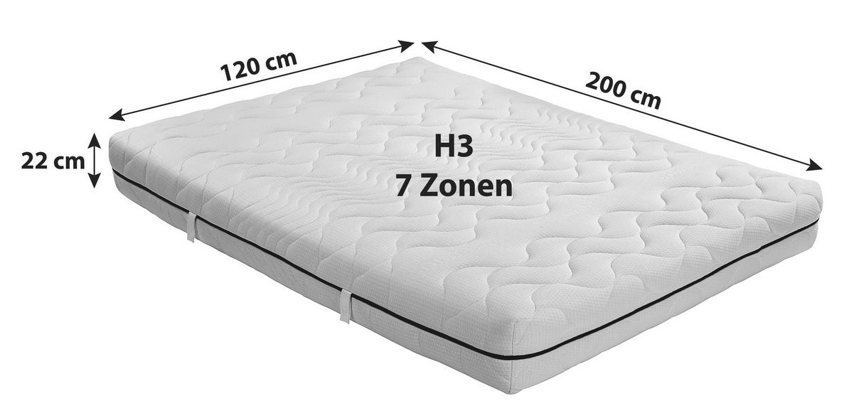Madrac Od Komforne Pjene Ergo Duo H3 - bijela, tekstil (120/200cm) - Mömax
