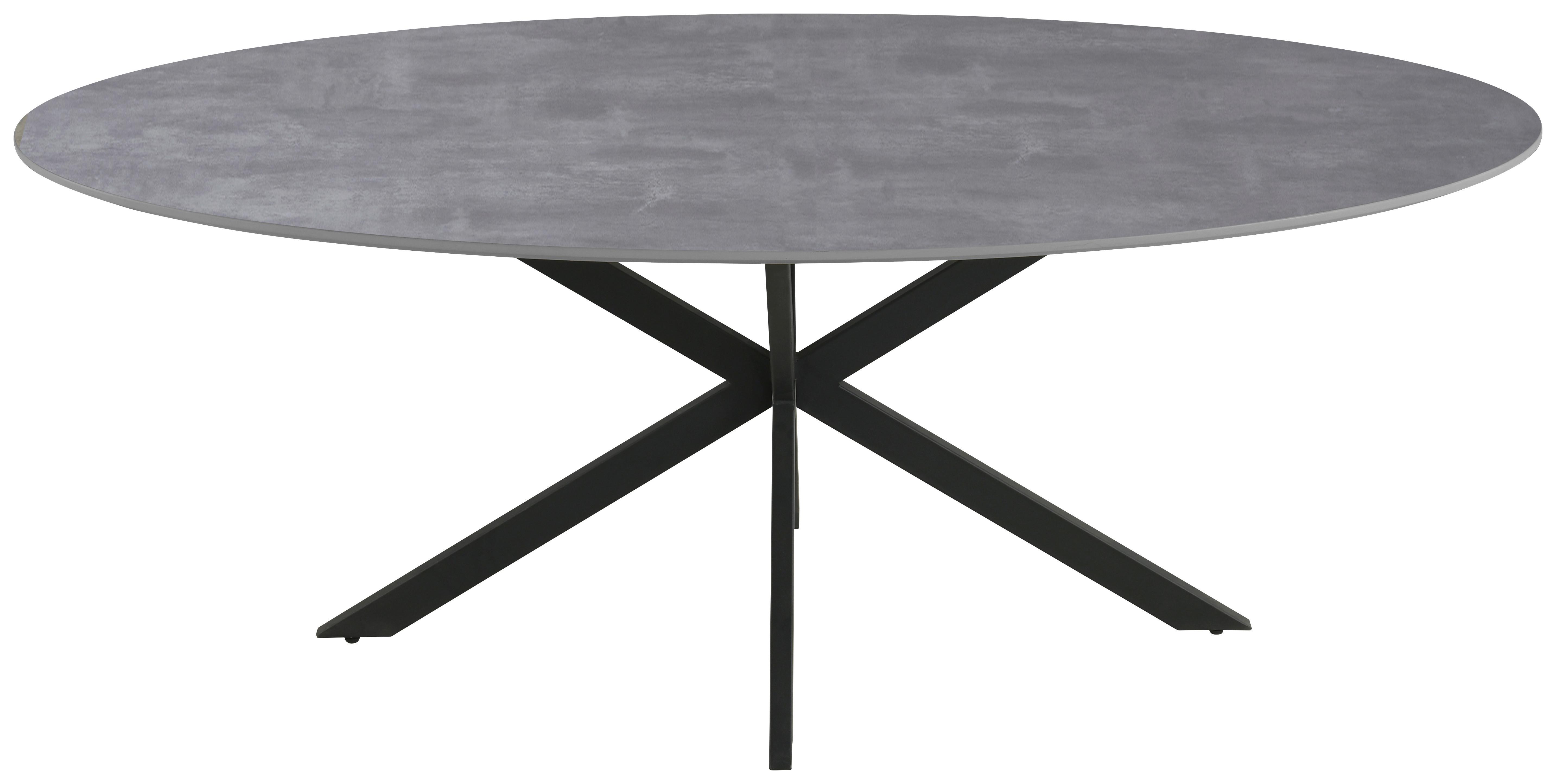 MATBORD MATTEO - grå/svart, Modern, metall/trämaterial (180/75/90cm) - Mömax