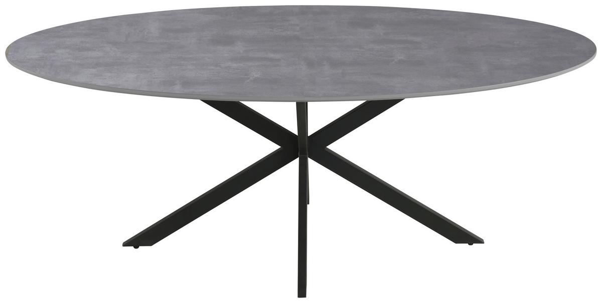 Esstisch Matteo Grau - Schwarz/Grau, MODERN, Holzwerkstoff/Metall (180/90/75cm) - Mömax