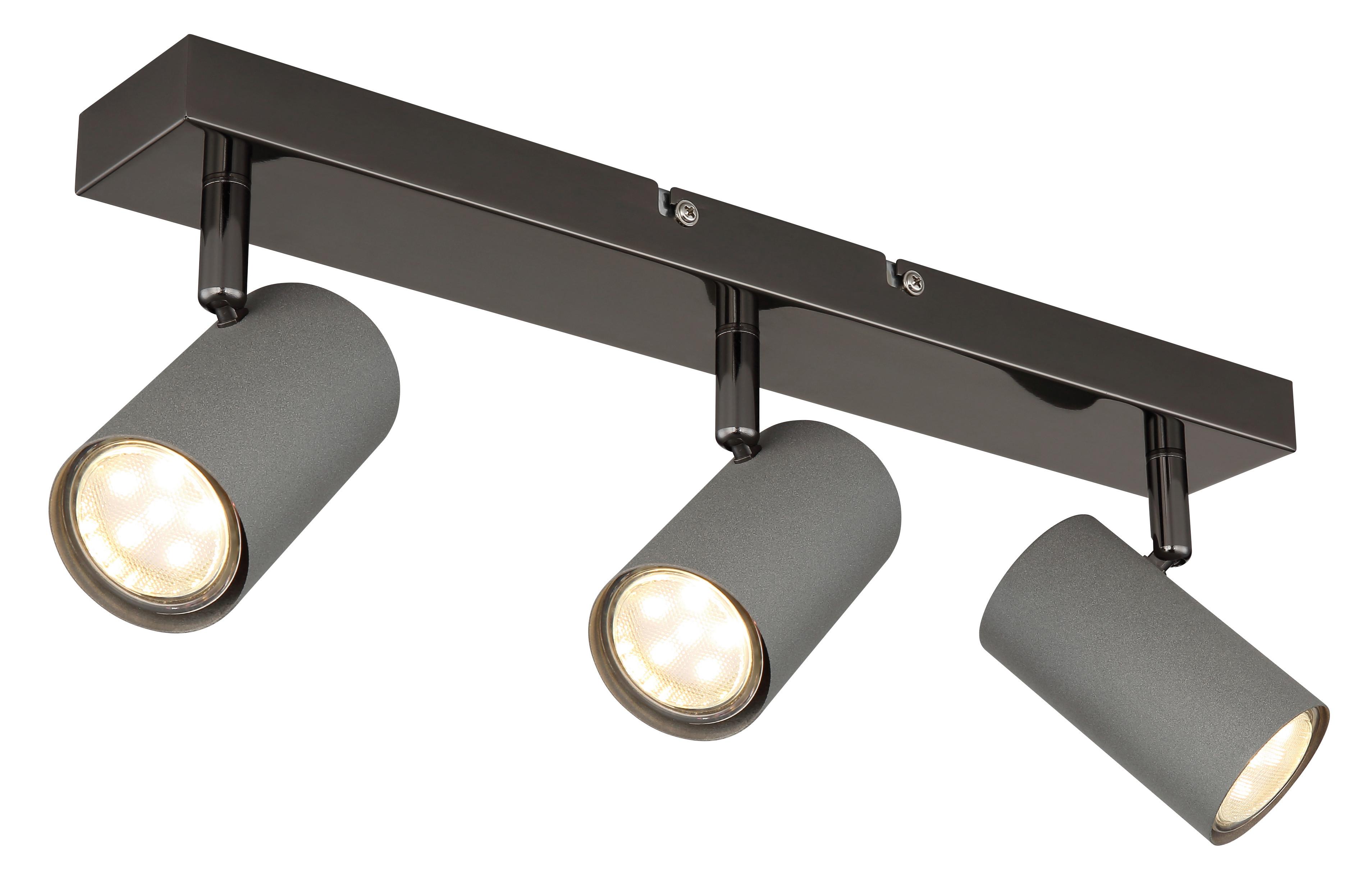 Strahler Robby Grau/Schwarzchrom max. 35 Watt - Schwarzchrom/Grau, Design, Metall (41/10/12cm) - Globo