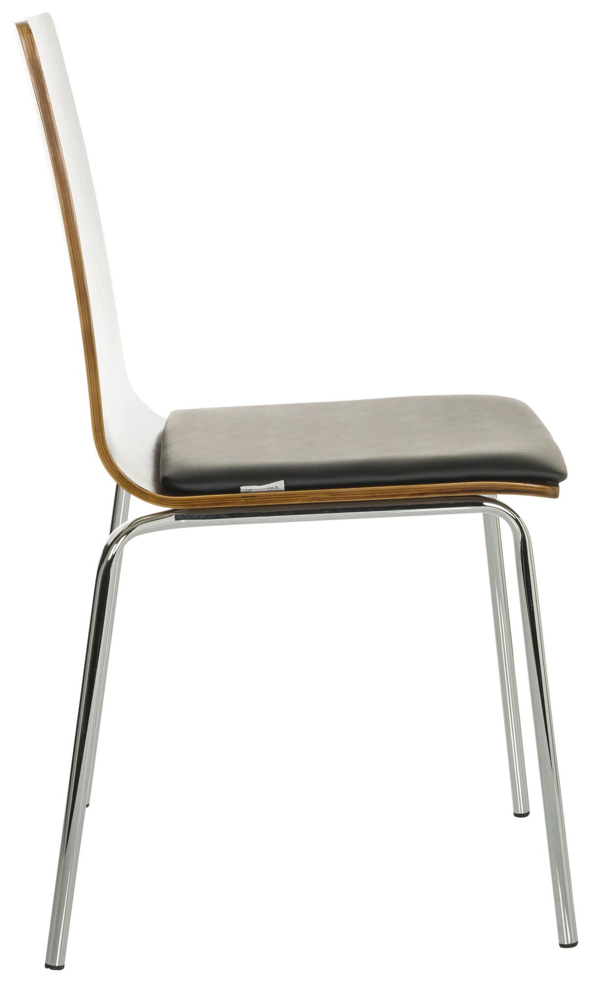 Konferenčni Stol Peria, Oreh, Črna - srebrne barve/črna, Basics, kovina/les (50/86/55cm) - MID.YOU
