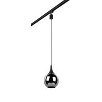 Schienensystem-Hängeleuchte Lumina in Schwarz max. 40 Watt - Chromfarben/Schwarz, KONVENTIONELL, Glas (18/180cm) - Trio Leuchten