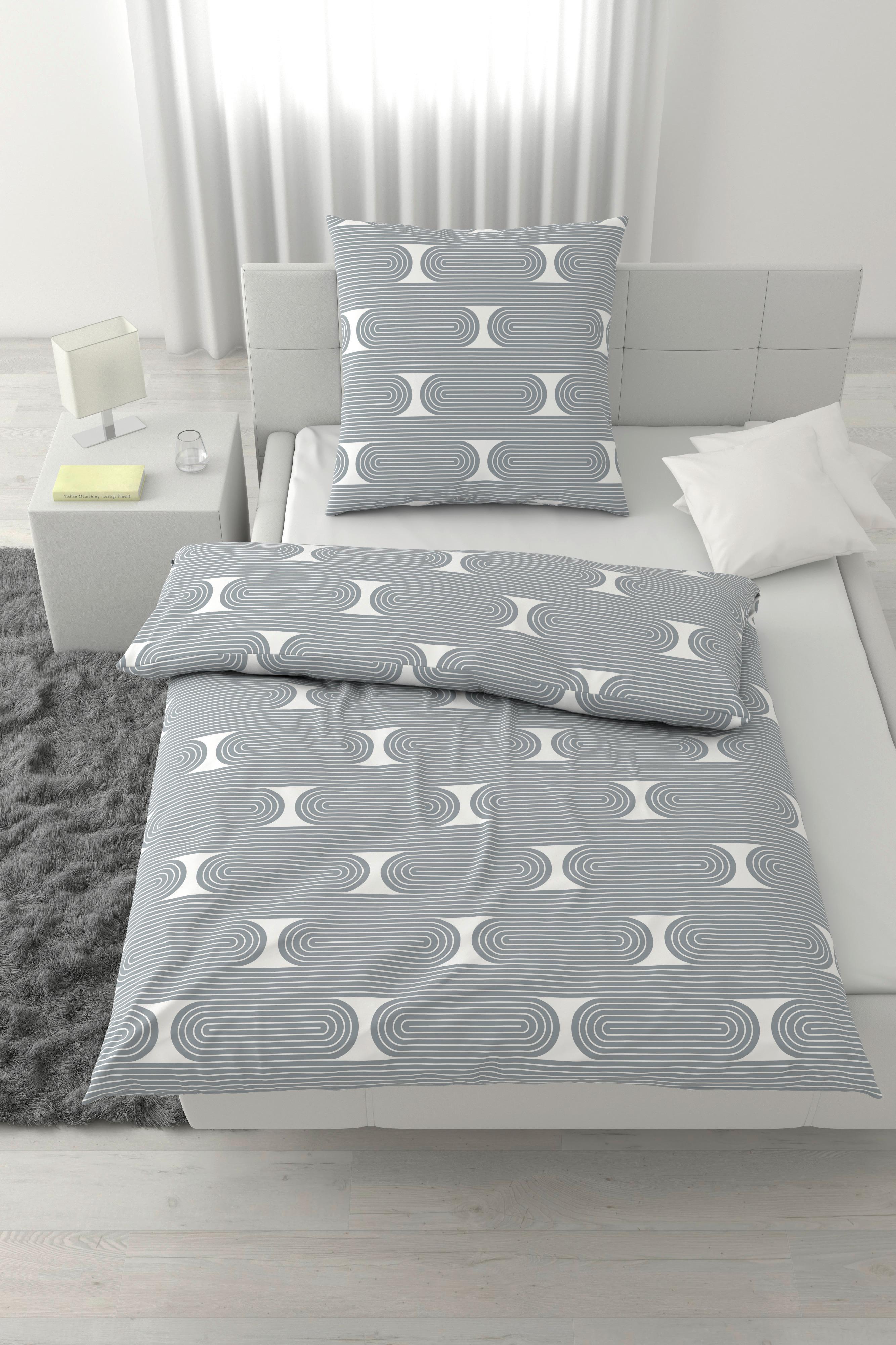 Bettwäsche Retro XL Blau/Weiß ca. 155x220cm - Blau/Weiß, MODERN, Textil (155/220cm) - Mömax