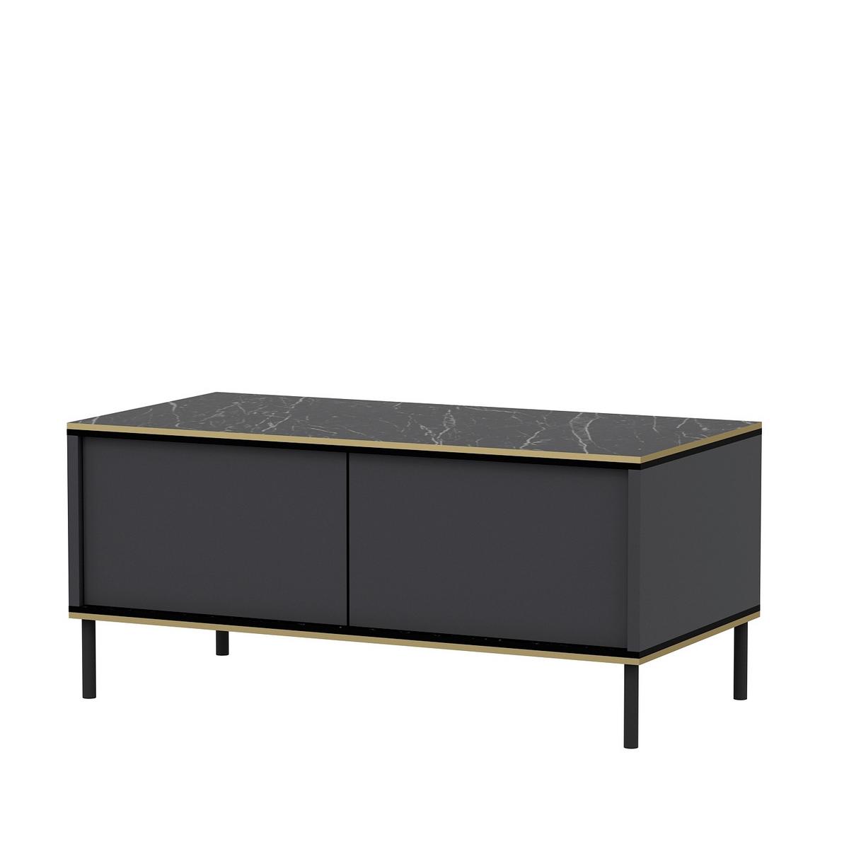 Couchtisch Imaj Couchtisch - Anthrazit/Schwarz, Design, Holzwerkstoff/Metall (90/45/40cm) - Livetastic