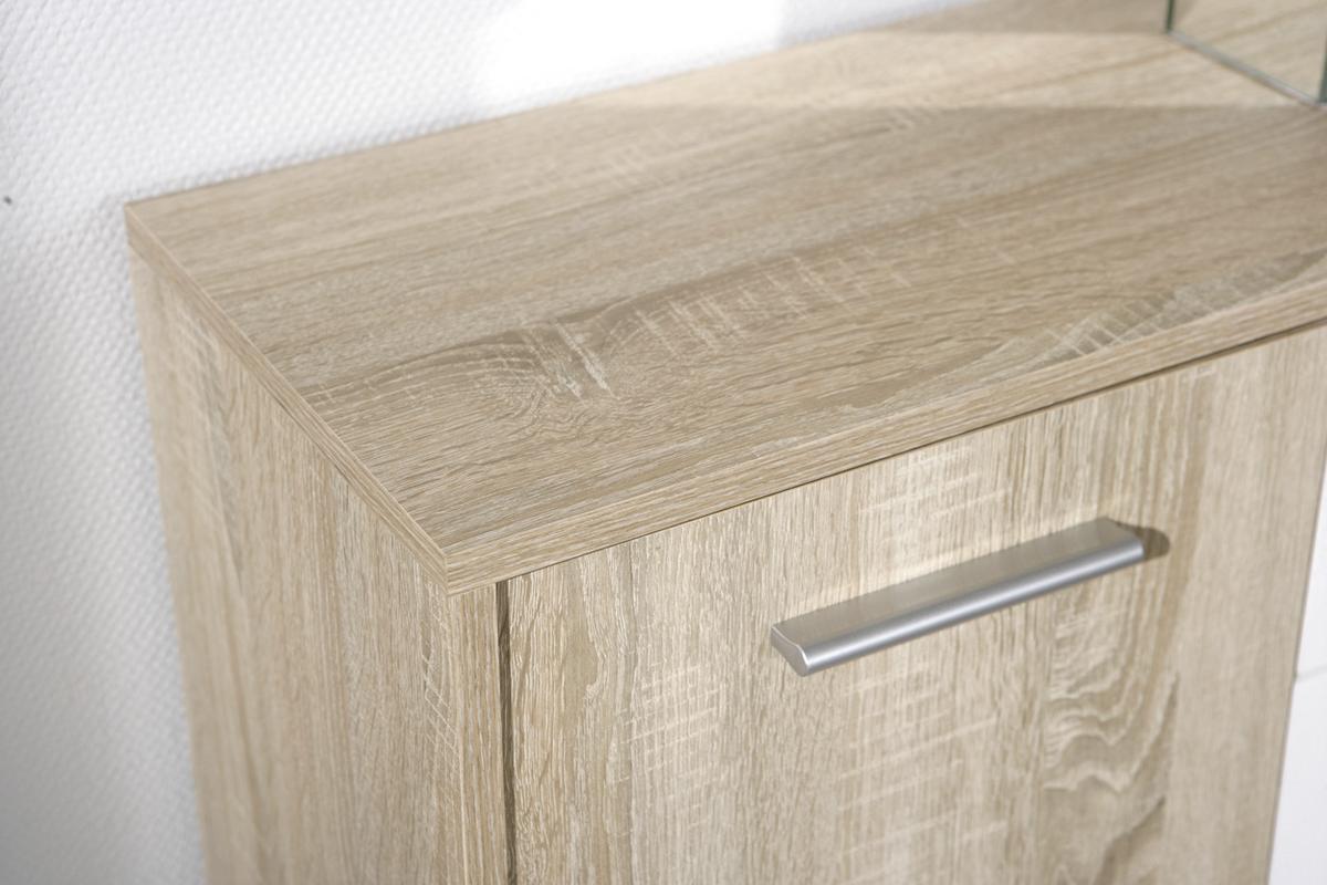 Kommode Elvezia Weiß/Eiche - Weiß/Sonoma Eiche, Basics, Holzwerkstoff/Kunststoff (115/77/30cm) - MID.YOU