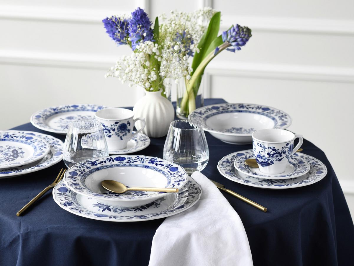 Kombinirani Servis Flora, 30-Delni - modra/bela, Design, keramika - Creatable