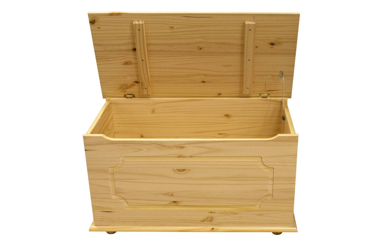 Truhe Echtholz HOLZTRUHE MIT MASSIVER KLAPPE - Naturfarben, Natur, Holz (89/53/47cm) - Livetastic