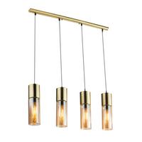 Hängeleuchte Nopä Gold/Champagner max. 25 Watt - Champagner/Goldfarben, KONVENTIONELL, Glas/Metall (80/9/156cm)