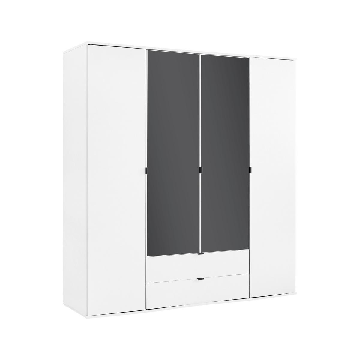 Drehtürenschrank Avila Weiß - Weiß, KONVENTIONELL, Glas/Holzwerkstoff (181/194/53cm) - Mömax