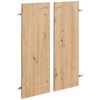 Set 2 Vrata Mister Office - srebrne boje/boje hrasta, Moderno, drvni materijal/metal (77/104/2cm) - Modern Living
