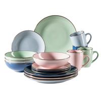 Kombiservice 931870 4 Farbig Postsicher - Dunkelblau/Rosa, Basics, Keramik (33/31,7/32,5cm) - Mäser
