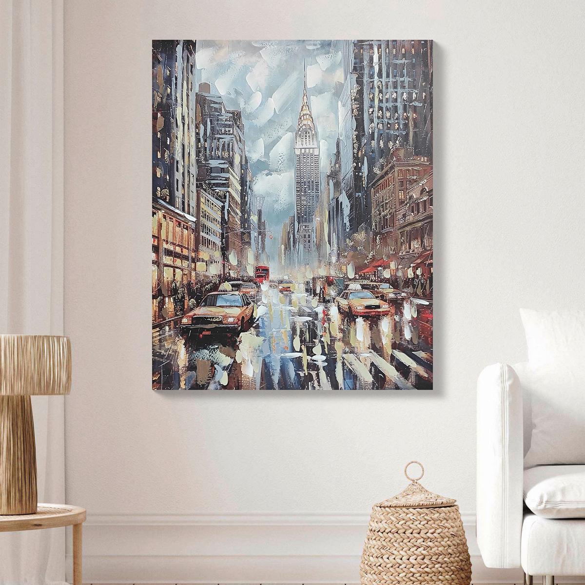 Tablou New York cca. 80x100 cm - multicolor, Modern, lemn/textil (80/100/3cm) - Mömax