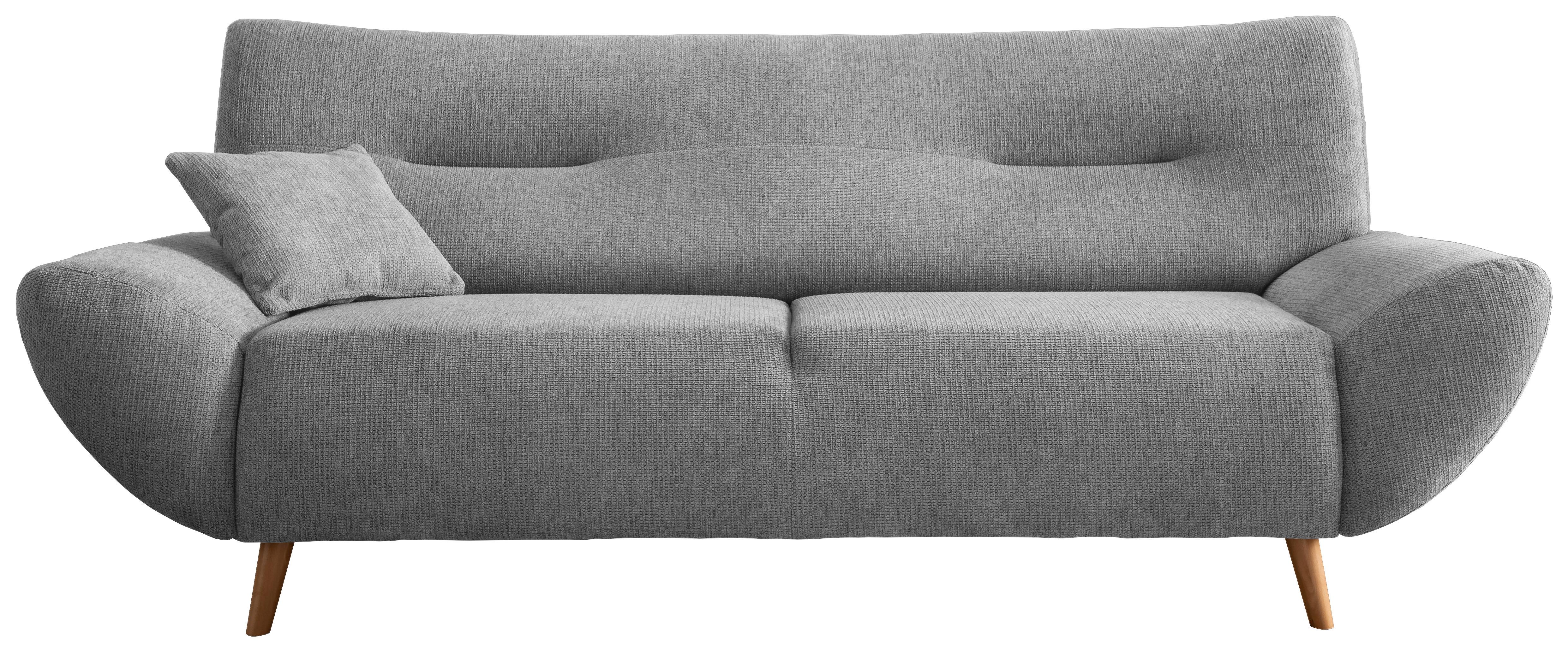 3-Sitzer-Sofa Drago Silberfarben Chenille - Wildeiche/Silberfarben, MODERN, Holz/Textil (205/81/90cm) - MID.YOU